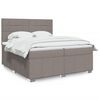 vidaXL Box spring postelja z vzmetnico taupe 200x200 cm blago