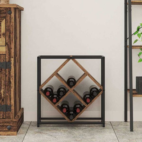 vidaXL Stojalo za vino Star les 51 x 18 x 52,5 cm Konstruiran les
