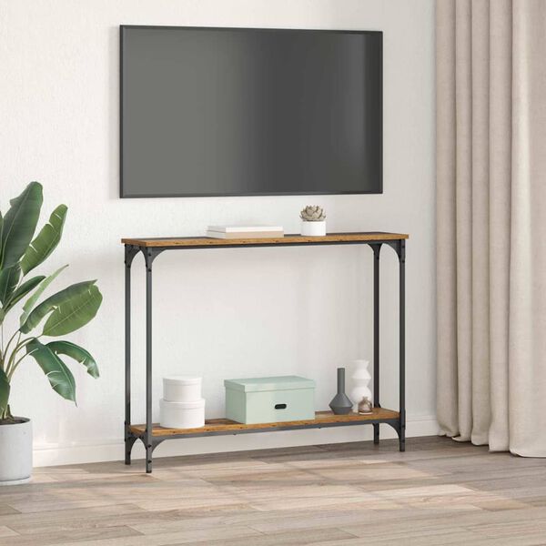 vidaXL Konzolna miza Star les 100 x 22,5 x 75 cm Konstruiran les