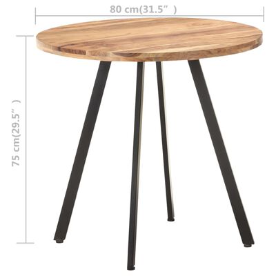 vidaXL Jedilna miza 80 cm trden akacijev les