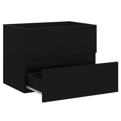 vidaXL Omarica za umivalnik črna 60x38,5x45 cm iverna plošča