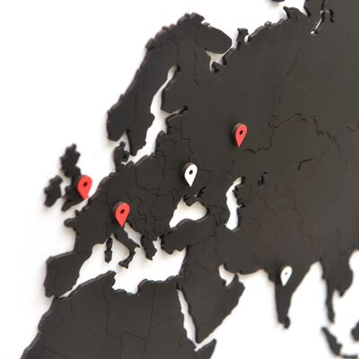 MiMi Innovations Lesen zemljevid sveta Luxury črn 90x54 cm