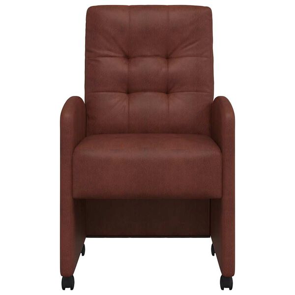 vidaXL Jedilni stoli s kolesi 2 pcs Sijajna rjava 57 x 67 x 98 cm