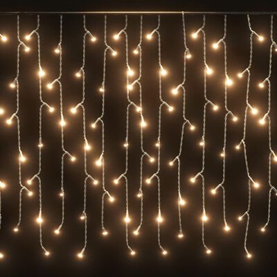 vidaXL LED zavesa ledene sveče 10 m 400 toplo belih LED lučk 8 funkcij
