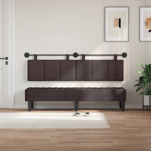 vidaXL Visoki naslon za glavo Temno rjava 170 x 55 x 5 cm blago