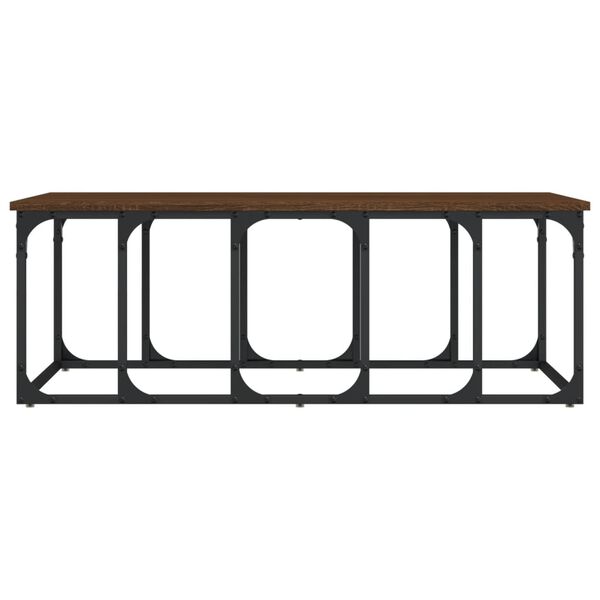 vidaXL Klubska mizica rjav hrast 100x50x35,5 cm inženirski les