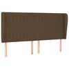 vidaXL Vzglavje z u&scaron;esi temno rjavo 183x23x118/128 cm blago