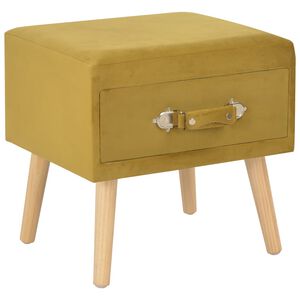 vidaXL Nočna omarica žamet 40x35x40 cm barva gorčice