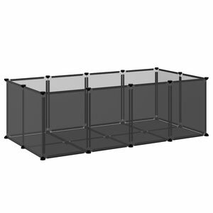 vidaXL Ograda za male živali črna 144x74x46,5 cm PP in jeklo