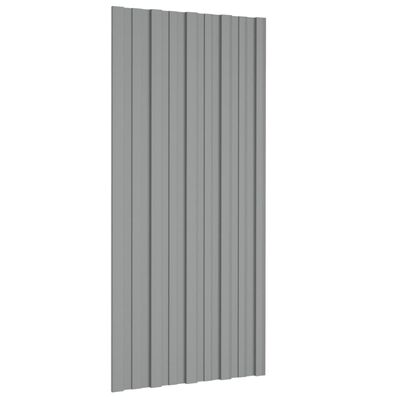 vidaXL Strešni paneli 12 kosov pocinkano jeklo sivi 100x45 cm