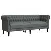 vidaXL Kavč trosed Chesterfield temno siva tkanina