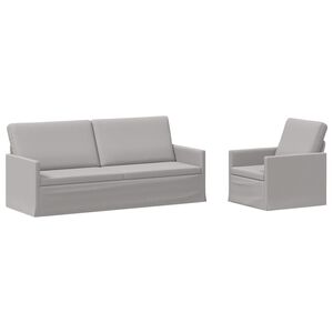 vidaXL Kavčna garnitura 2 pcs Oblačno siva Blago