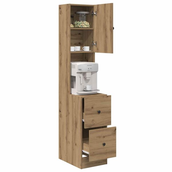 vidaXL Kuhinjska omarica s predalom Umetni hrast 32 x 50 x 180 cm