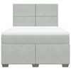 vidaXL Box spring postelja z vzmetnico svetlo siv 140x190 cm žamet