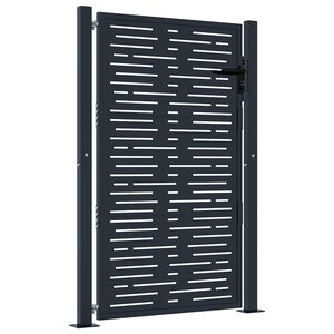 vidaXL Vrtna vrata antracit 100x150 cm jeklena kvadratna oblika