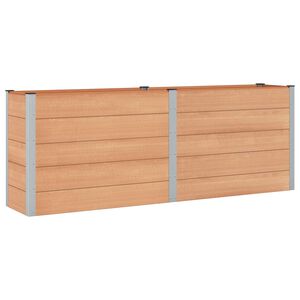 vidaXL Vrtna visoka greda Rjava 250 x 50 x 91 cm WPC in aluminij