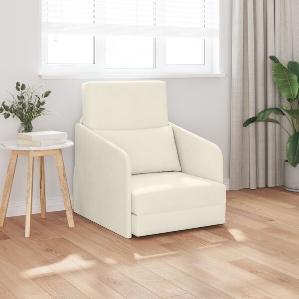 vidaXL Sofa postelja krema 65 x 80 x 83 cm Žamet