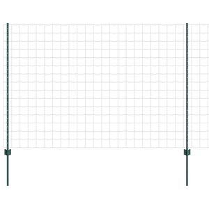vidaXL Evropska ograja z drogom 10 x 1,5 m Jeklo s PVC premazom Zelena