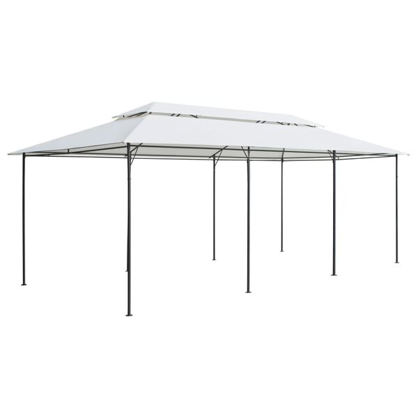 vidaXL Paviljon z zavesami 600x298x270 cm bel 180g/m²