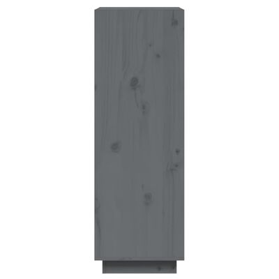 vidaXL Knjižna omara / pregrada siva 60x35x103 cm trdna borovina