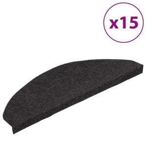 vidaXL Samolepilne preproge za stopnice 15 kosov 65x22,5x3,5 cm črne
