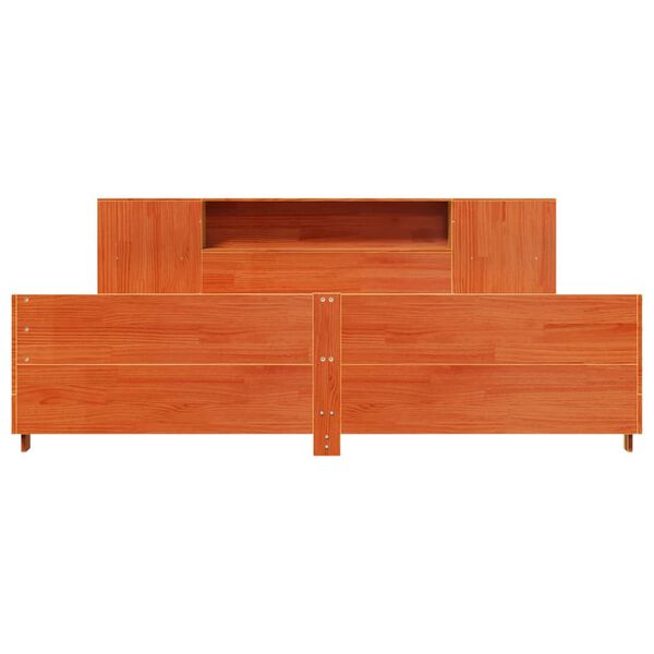 vidaXL Posteljni okvir brez vzmetnice vo&scaron;č. rjav 180x200 cm borovina