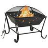 vidaXL Ognji&scaron;če z grebljico 62 cm XXL jeklo
