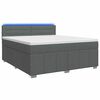 vidaXL Postelja boxspring z vzmetnico Temno siva 140 x 200 cm Blago