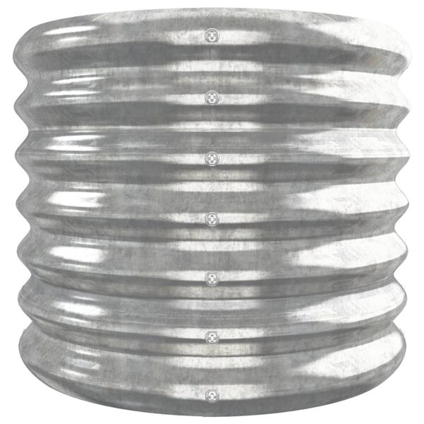 vidaXL Visoka greda iz cinkanega jekla 332x40x36 cm srebrna