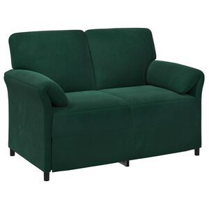 vidaXL Kavč za 2 osebi Temno zelena 138 x 83 x 95 cm Žamet