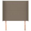 vidaXL Vzglavje z u&scaron;esi taupe 103x16x118/128 cm blago