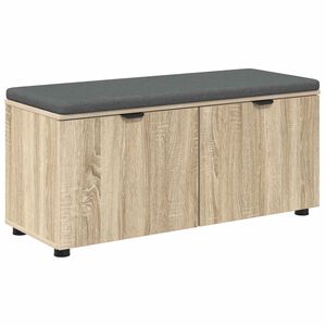 vidaXL Haldna klop z blazino s polico Sonoma hrast 100 x 38 x 46 cm
