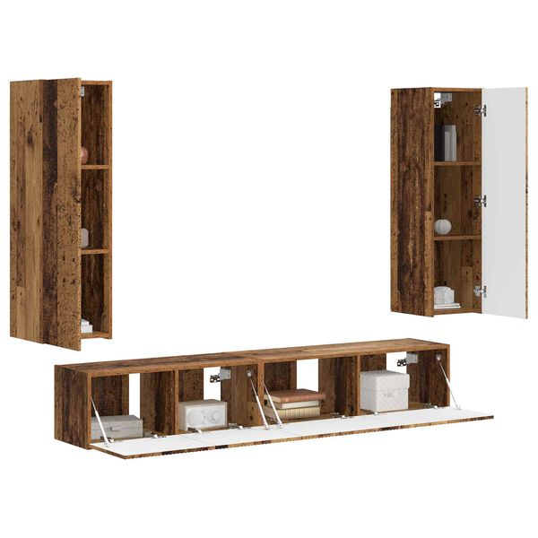 vidaXL Komplet TV omaric 3 pcs Star les Konstruiran les