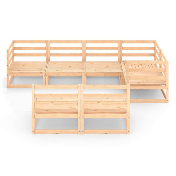 vidaXL Vrtna sedežna garnitura 7-delna trdna borovina