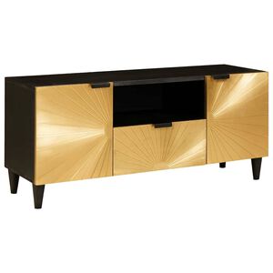 vidaXL TV omarica Črna in zlata 105 x 33 x 46 cm Inženirski les
