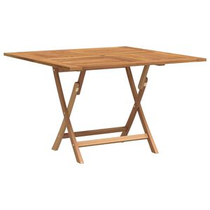 vidaXL Zložljiva vrtna miza 110x110x75 cm trdna tikovina