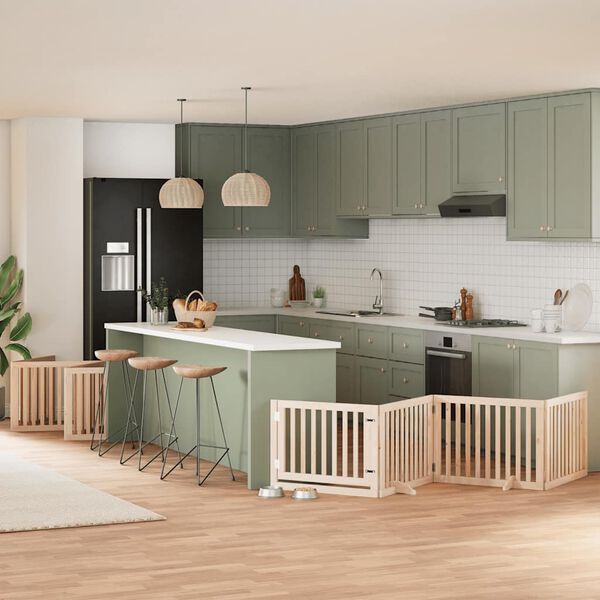 vidaXL Ograda za pse z vrati zložljiva 10 panelov 800 cm topolovina