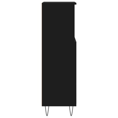 vidaXL Kopalniška omarica črna 30x30x100 cm inženirski les