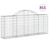vidaXL Obokane gabion ko&scaron;are 11 kosov 200x30x80/100 cm cinkano železo