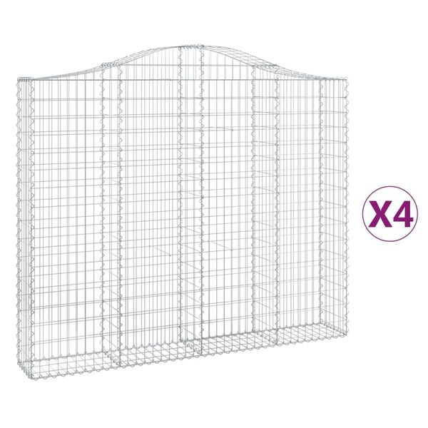 vidaXL Obokane gabion košare 4 kosi 200x30x160/180 cm pocinkano železo