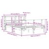 vidaXL Posteljni okvir z vzglavjem bel 135x190 cm trdna borovina