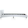 vidaXL Posteljni okvir LED belo umetno usnje 140x200 cm
