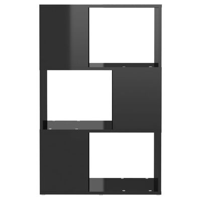 vidaXL Knjižna omara za razdelitev prostora sijaj črna 60x24x94 cm