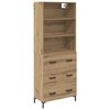 vidaXL Visok predalnik Umetni hrast 69,5 x 34 x 180 cm Inženirski les