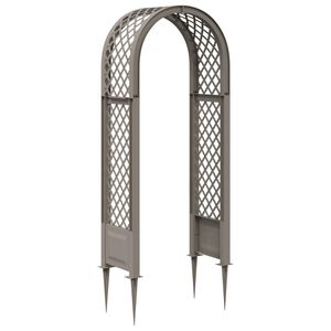 vidaXL Rožni lok s konicami Siva 97 x 43 x 218 cm PP