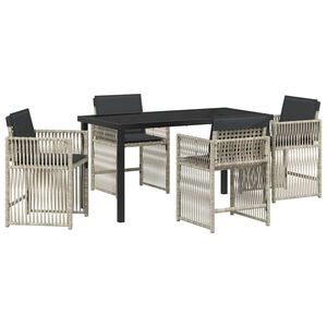 vidaXL Komplet za jedilnico v vrtu 5 pcs Svetlo siva