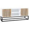 vidaXL TV omarica bela 105x30x45 cm inženirski les in železo