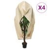 vidaXL Koprena za rastline iz flisa z zadrgo 4 kosi 70 g/m&sup2; 3,93x3,5 m