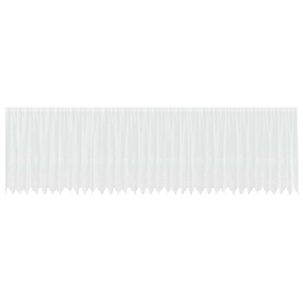 vidaXL Čipkasta Zavesa z zavesami Cvetlični Bela 140x900cm Poliester