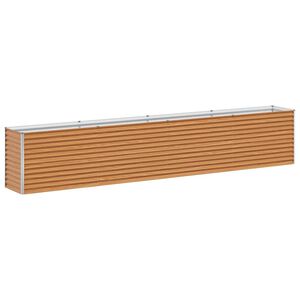 vidaXL Vrtna visoka greda 390 x 50 x 68 cm Cinkana jeklena